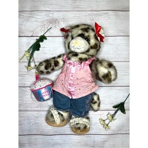 Build-A-Bear Snow Leopard Birthday Teddy Bear